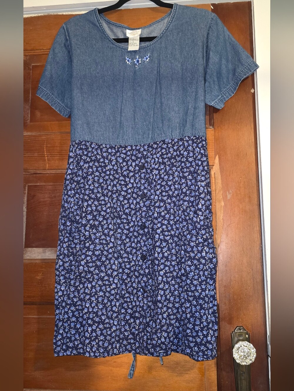 Bentley Blue Denim Top Navy Floral Skater Dress